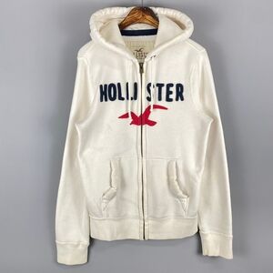 Hollister White Label with Red Text